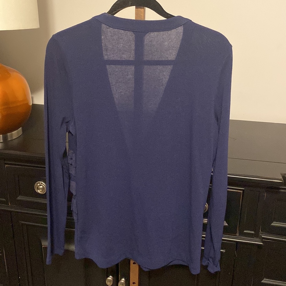 Ann Taylor Blue Riffled Cardigan - Picture 5 of 6